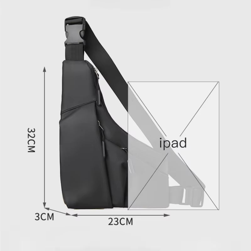 Anti Theft Close Fitting Chest Bag Men'S Leisure Leather Film Triangle Bag Crossbody Card Wallet Sports Cycling Riding Sling Bag